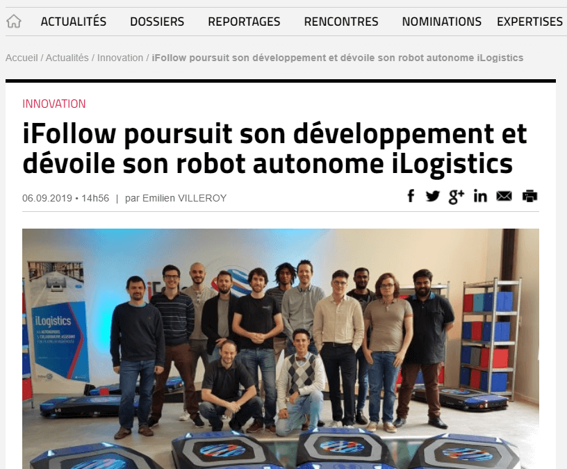 iFollow poursuit son développement et dévoile son robot autonome iLogistics